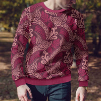 Sweet Pink Monstera Ugly Christmas Sweater Polynesian Tribal Pattern LT01 - Polynesian Pride