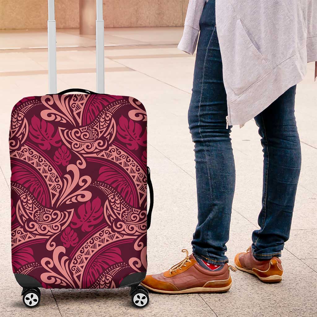 Sweet Pink Monstera Luggage Cover Polynesian Tribal Pattern LT01 Pink - Polynesian Pride
