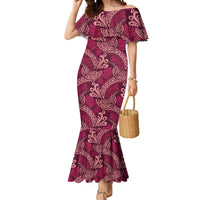 Sweet Pink Monstera Mermaid Dress Polynesian Tribal Pattern - Polynesian Pride