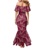 Sweet Pink Monstera Mermaid Dress Polynesian Tribal Pattern - Polynesian Pride