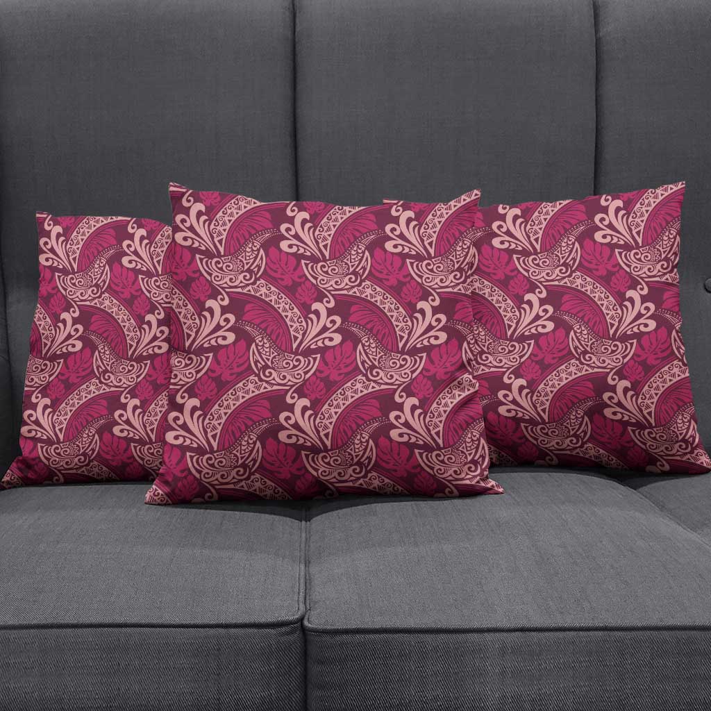 Sweet Pink Monstera Pillow Cover Polynesian Tribal Pattern LT01 - Polynesian Pride