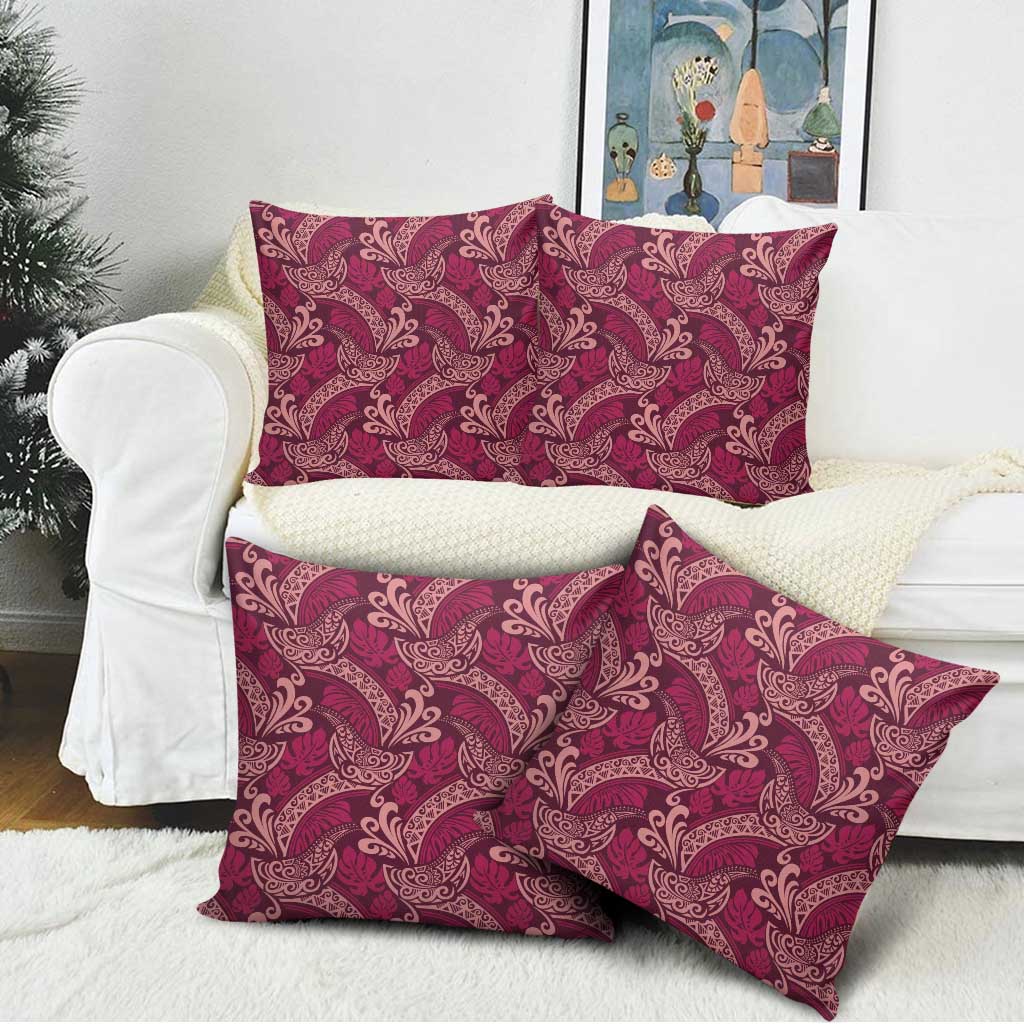 Sweet Pink Monstera Pillow Cover Polynesian Tribal Pattern LT01 - Polynesian Pride