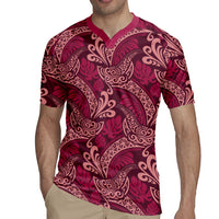 Sweet Pink Monstera Rugby Jersey Polynesian Tribal Pattern LT01 - Polynesian Pride