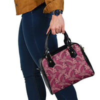 Sweet Pink Monstera Shoulder Handbag Polynesian Tribal Pattern - Polynesian Pride