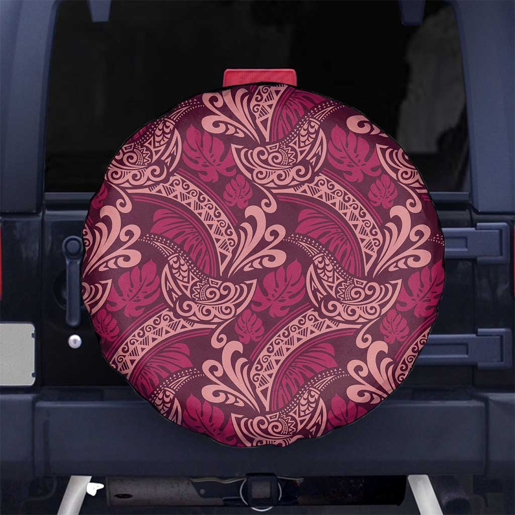 Sweet Pink Monstera Spare Tire Cover Polynesian Tribal Pattern LT01 No hole Pink - Polynesian Pride