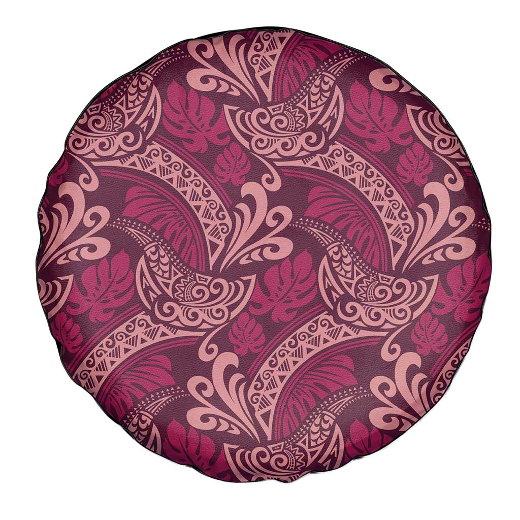 Sweet Pink Monstera Spare Tire Cover Polynesian Tribal Pattern LT01 - Polynesian Pride