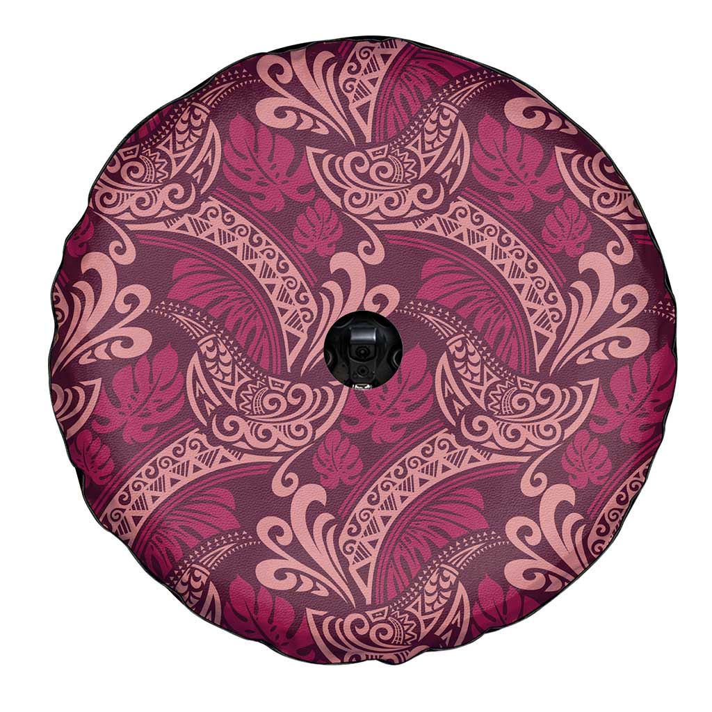 Sweet Pink Monstera Spare Tire Cover Polynesian Tribal Pattern LT01 - Polynesian Pride