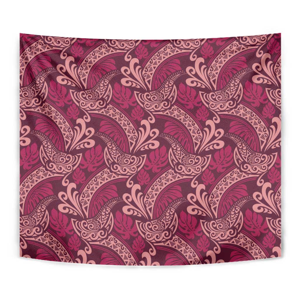 Sweet Pink Monstera Tapestry Polynesian Tribal Pattern LT01 - Polynesian Pride