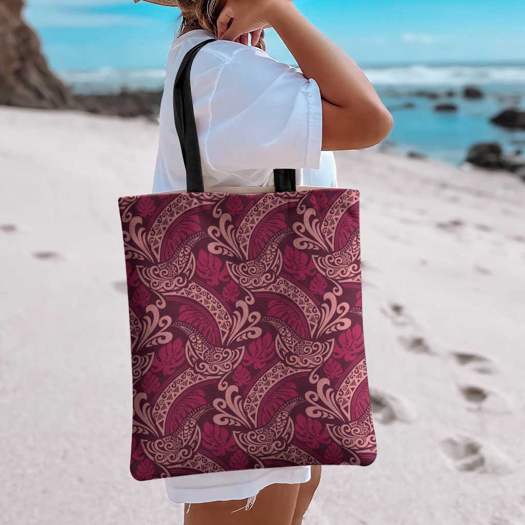 Sweet Pink Monstera Tote Bag Polynesian Tribal Pattern LT01 - Polynesian Pride