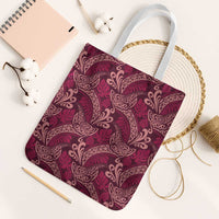 Sweet Pink Monstera Tote Bag Polynesian Tribal Pattern LT01 White Strap One Size Pink - Polynesian Pride
