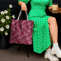 Sweet Pink Monstera Tote Bag Polynesian Tribal Pattern LT01 - Polynesian Pride