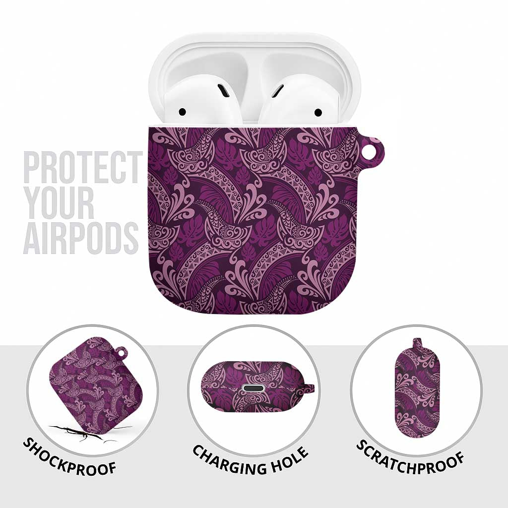 Royal Purple Monstera AirPods Case Polynesian Tribal Pattern LT01 - Polynesian Pride