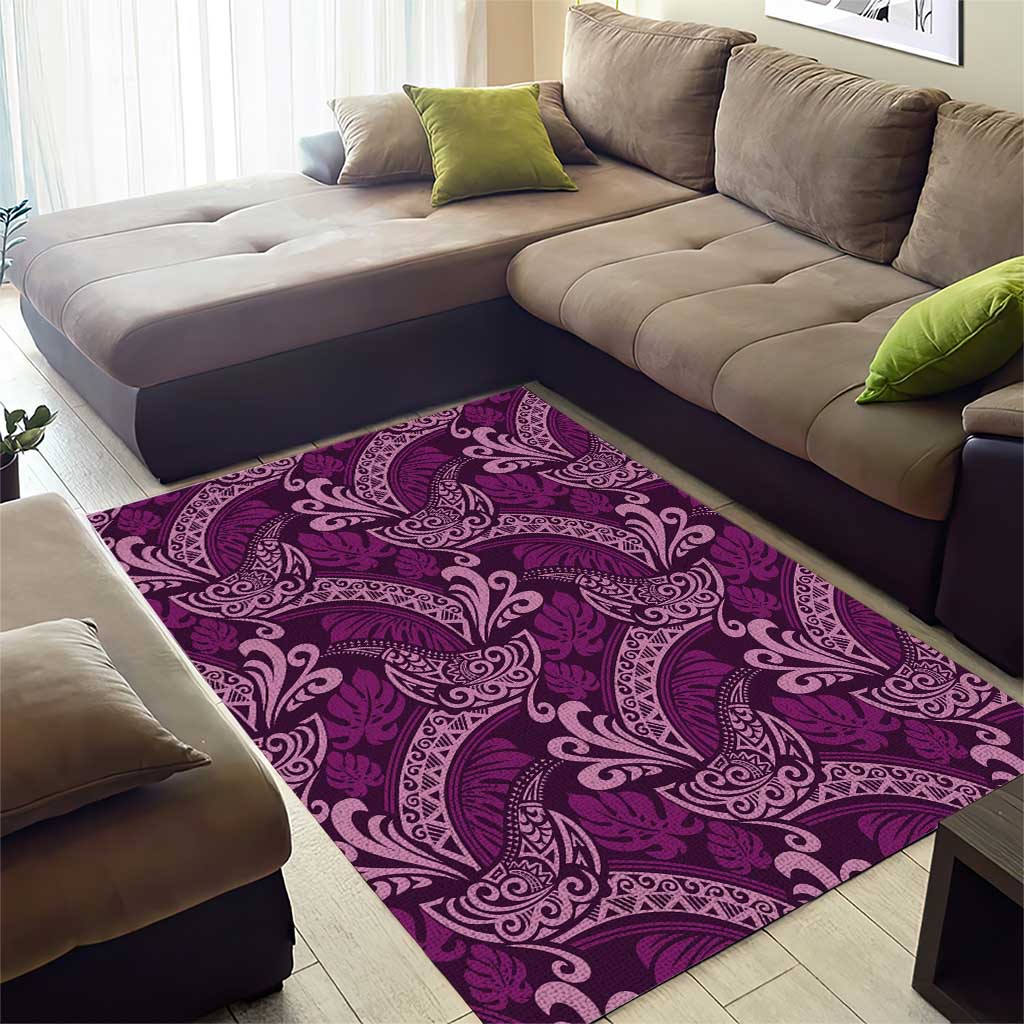 Royal Purple Monstera Area Rug Polynesian Tribal Pattern LT01 - Polynesian Pride