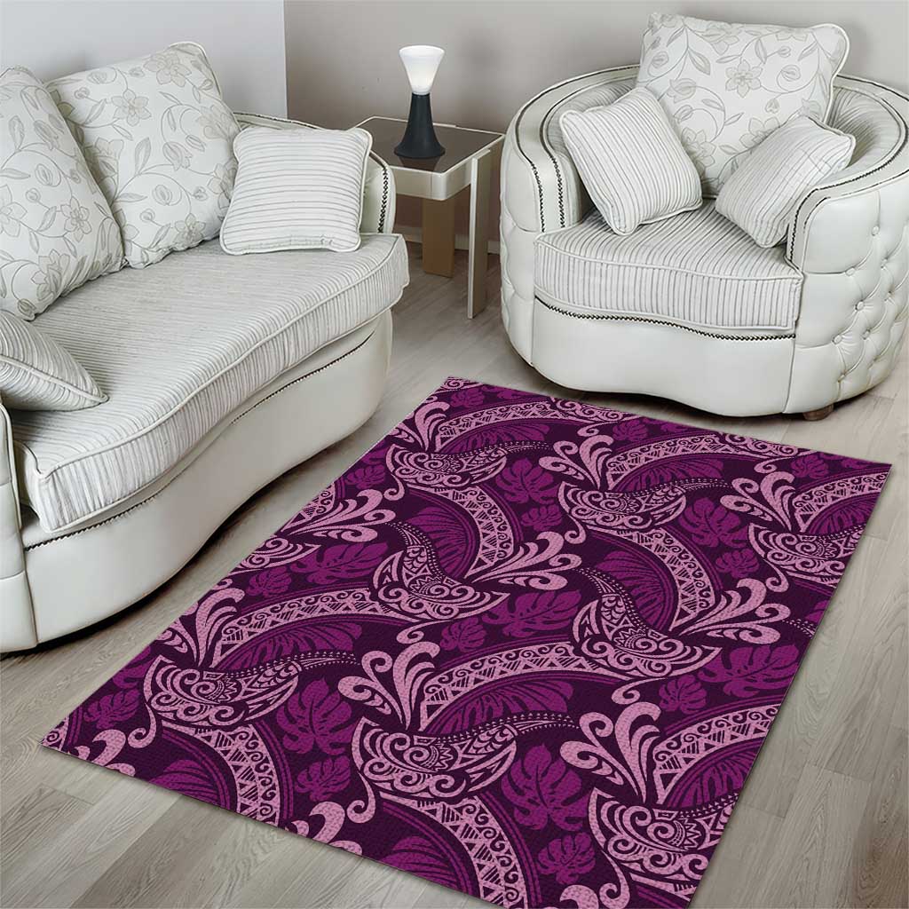 Royal Purple Monstera Area Rug Polynesian Tribal Pattern LT01 - Polynesian Pride