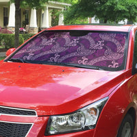 Royal Purple Monstera Auto Sun Shade Polynesian Tribal Pattern - Polynesian Pride