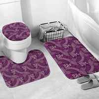 Royal Purple Monstera Bathroom Set Polynesian Tribal Pattern LT01 Mat Set Only (3 pcs) One Size Purple - Polynesian Pride