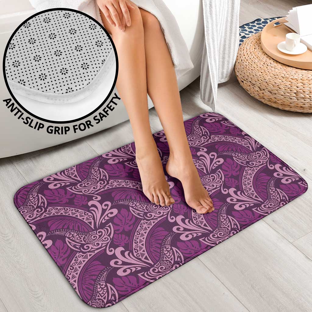 Royal Purple Monstera Bathroom Set Polynesian Tribal Pattern LT01 - Polynesian Pride