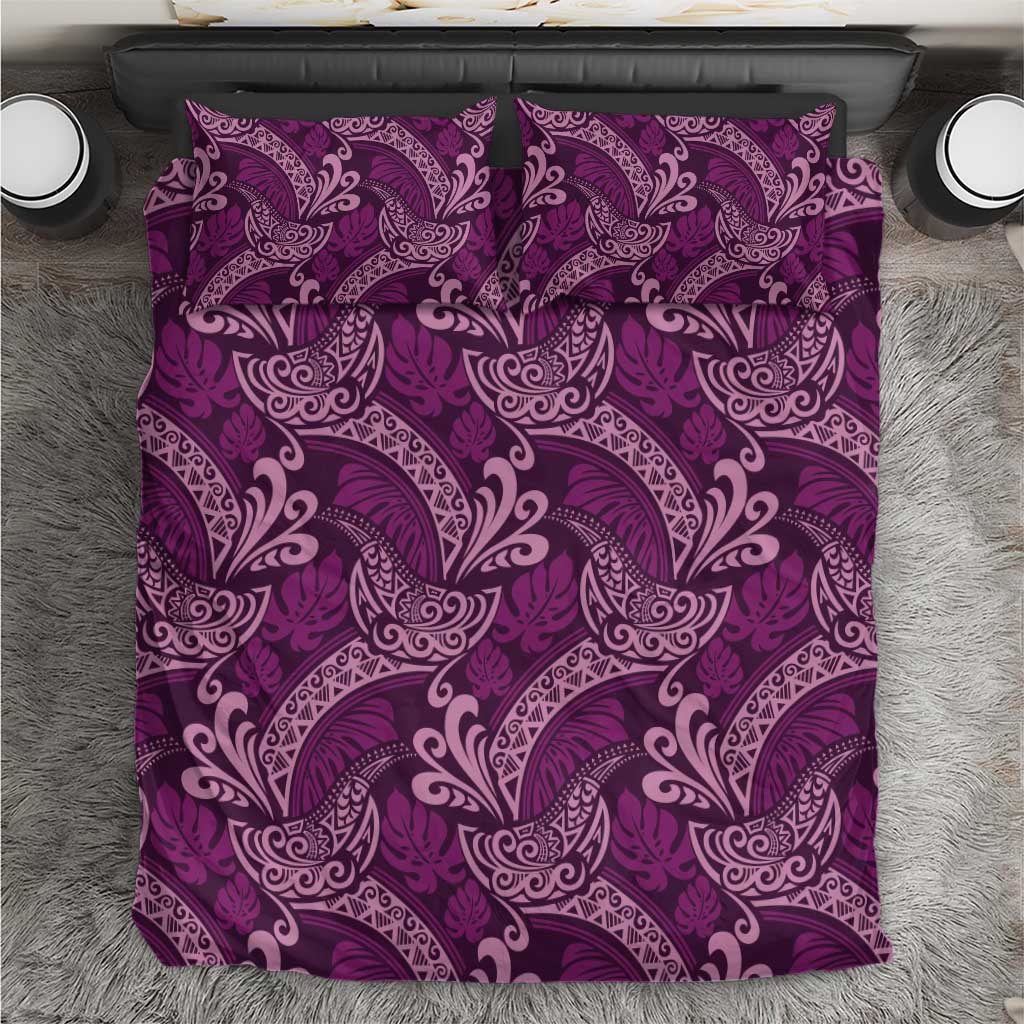 Royal Purple Monstera Bedding Set Polynesian Tribal Pattern LT01 Purple - Polynesian Pride