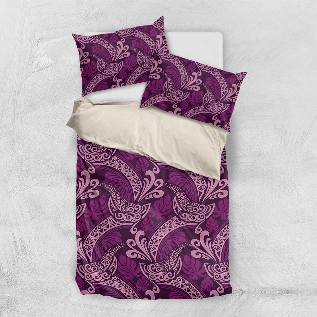 Royal Purple Monstera Bedding Set Polynesian Tribal Pattern LT01 US Twin 172cm x 218cm Purple - Polynesian Pride