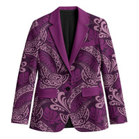 Royal Purple Monstera Blazer Polynesian Tribal Pattern LT01 Unisex Purple - Polynesian Pride