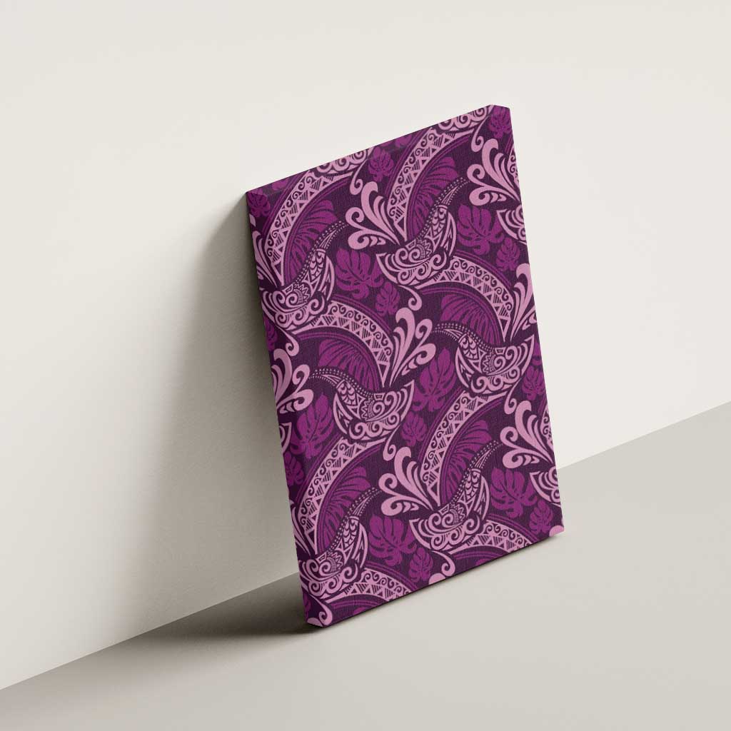 Royal Purple Monstera Canvas Wall Art Polynesian Tribal Pattern LT01 - Polynesian Pride