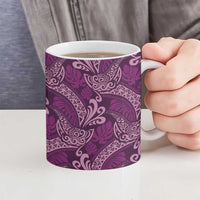 Royal Purple Monstera Ceramic Mug Polynesian Tribal Pattern LT01 - Polynesian Pride