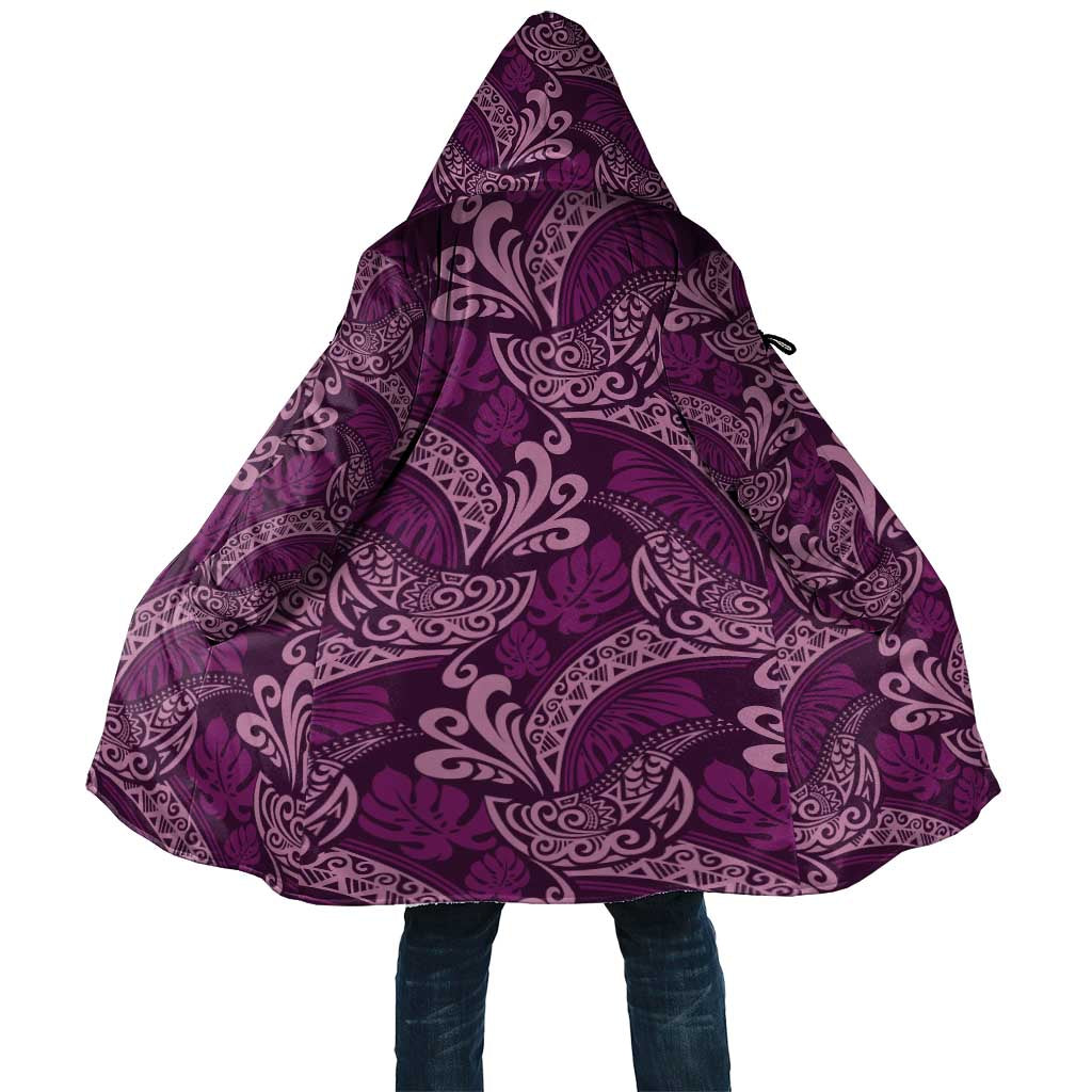 Royal Purple Monstera Cloak Polynesian Tribal Pattern LT01 Unisex Purple - Polynesian Pride