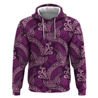 Royal Purple Monstera Hoodie Polynesian Tribal Pattern LT01 Pullover Hoodie Purple - Polynesian Pride