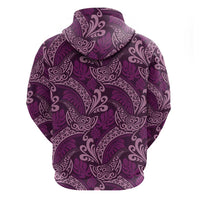 Royal Purple Monstera Hoodie Polynesian Tribal Pattern LT01 - Polynesian Pride