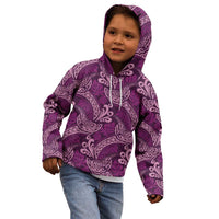 Royal Purple Monstera Kid Hoodie Polynesian Tribal Pattern LT01 - Polynesian Pride