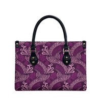 Royal Purple Monstera Leather Bag Polynesian Tribal Pattern LT01 - Polynesian Pride