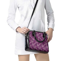 Royal Purple Monstera Shoulder Handbag Polynesian Tribal Pattern LT01 - Polynesian Pride