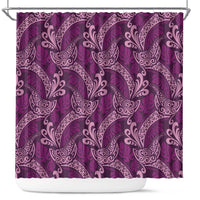 Royal Purple Monstera Shower Curtain Polynesian Tribal Pattern LT01 Purple - Polynesian Pride