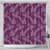 Royal Purple Monstera Shower Curtain Polynesian Tribal Pattern LT01 - Polynesian Pride
