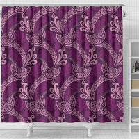 Royal Purple Monstera Shower Curtain Polynesian Tribal Pattern LT01 - Polynesian Pride