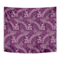 Royal Purple Monstera Tapestry Polynesian Tribal Pattern LT01 - Polynesian Pride