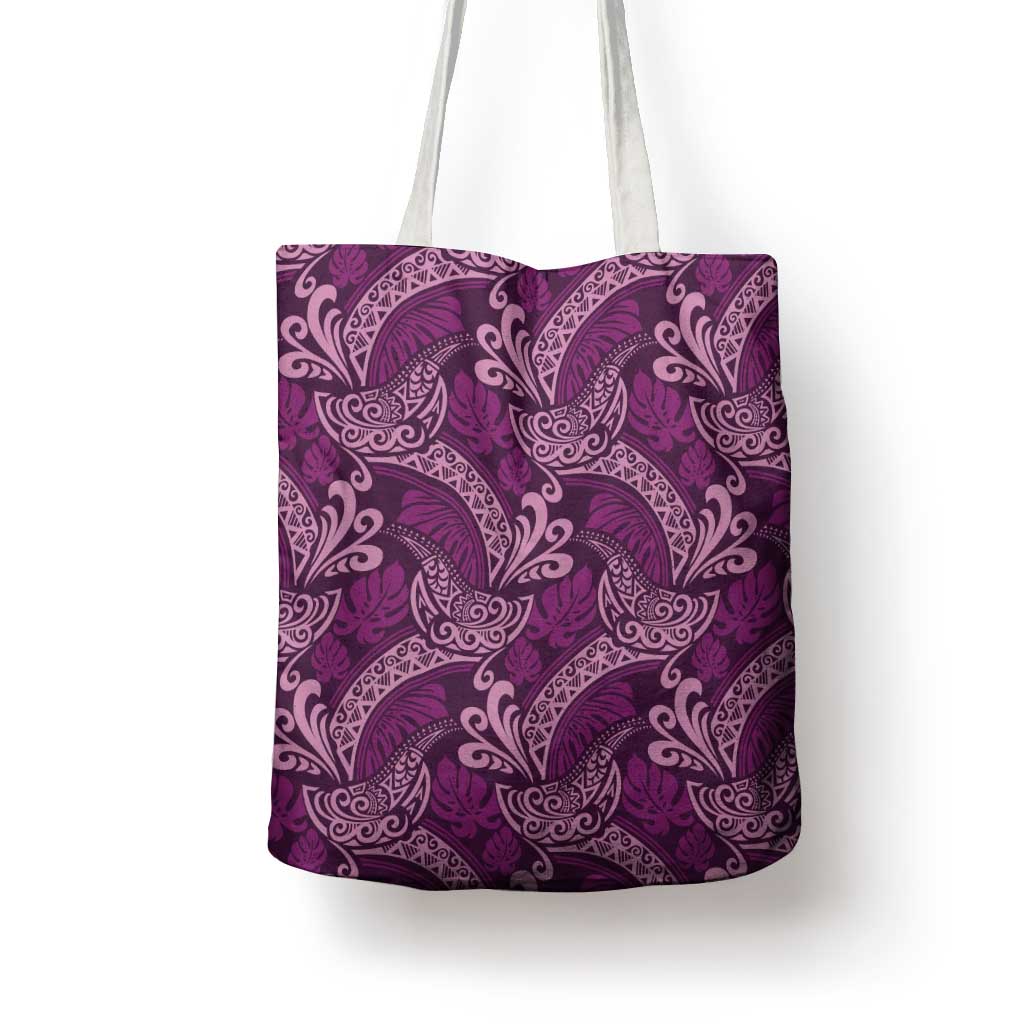 Royal Purple Monstera Tote Bag Polynesian Tribal Pattern LT01 - Polynesian Pride