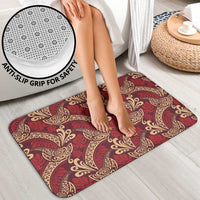 Luxury Red Monstera Bathroom Set Polynesian Tribal Pattern LT01 - Polynesian Pride