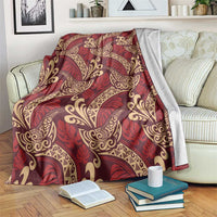 Luxury Red Monstera Blanket Polynesian Tribal Pattern LT01 Red - Polynesian Pride