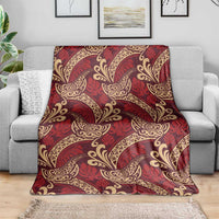 Luxury Red Monstera Blanket Polynesian Tribal Pattern LT01 - Polynesian Pride