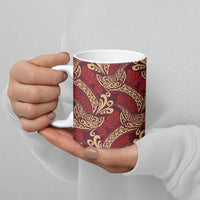 Luxury Red Monstera Ceramic Mug Polynesian Tribal Pattern LT01 - Polynesian Pride