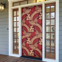 Luxury Red Monstera Door Cover Polynesian Tribal Pattern LT01 - Polynesian Pride