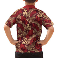 Luxury Red Monstera Family Matching Short Sleeve Bodycon Dress and Hawaiian Shirt Polynesian Tribal Pattern LT01 - Polynesian Pride
