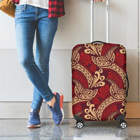 Luxury Red Monstera Luggage Cover Polynesian Tribal Pattern LT01 - Polynesian Pride