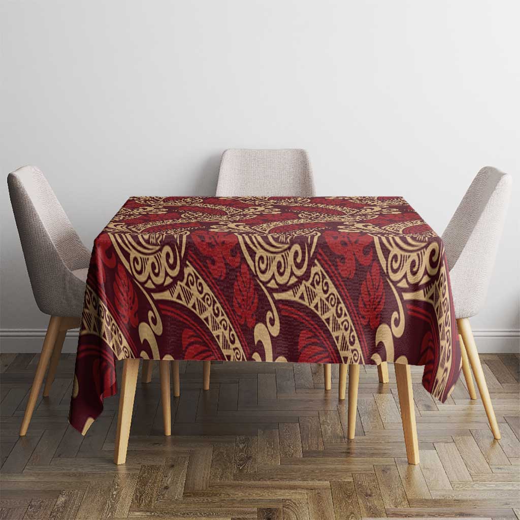 Luxury Red Monstera Tablecloth Polynesian Tribal Pattern LT01 - Polynesian Pride