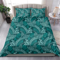 Teal Monstera Bedding Set Polynesian Tribal Pattern LT01 - Polynesian Pride