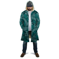 Teal Monstera Cloak Polynesian Tribal Pattern - Polynesian Pride