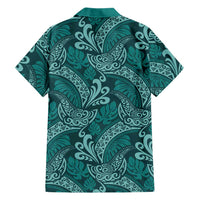 Teal Monstera Hawaiian Shirt Polynesian Tribal Pattern LT01 - Polynesian Pride