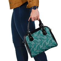 Teal Monstera Shoulder Handbag Polynesian Tribal Pattern LT01 - Polynesian Pride