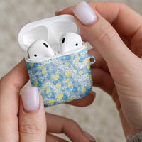 Anthurium Plumeria Lei Pastel AirPods Case Blue Hawaiian Splendid Palaka